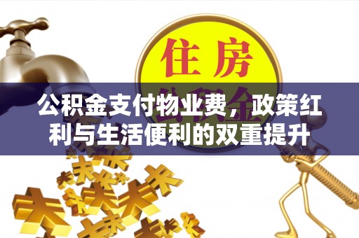 大城公积金支付物业费，政策红利与生活便利的双重提升