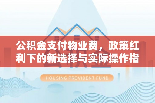 大城公积金支付物业费，政策红利下的新选择与实际操作指南