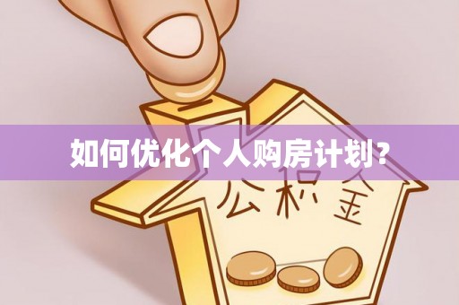 大城如何优化个人购房计划？
