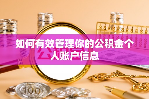大城如何有效管理你的公积金个人账户信息