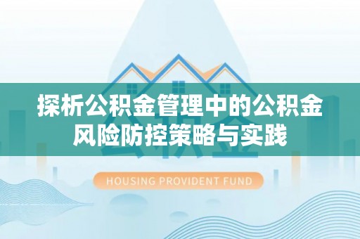 大城探析公积金管理中的公积金风险防控策略与实践