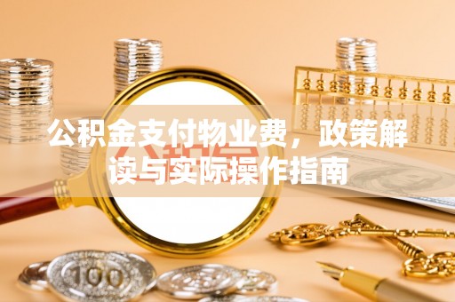 大城公积金支付物业费，政策解读与实际操作指南