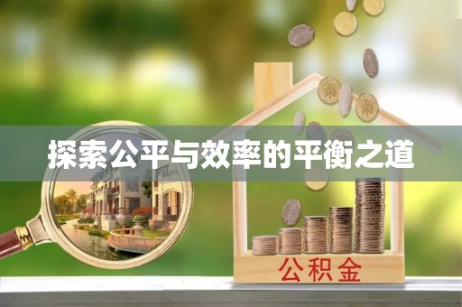 大城探索公平与效率的平衡之道