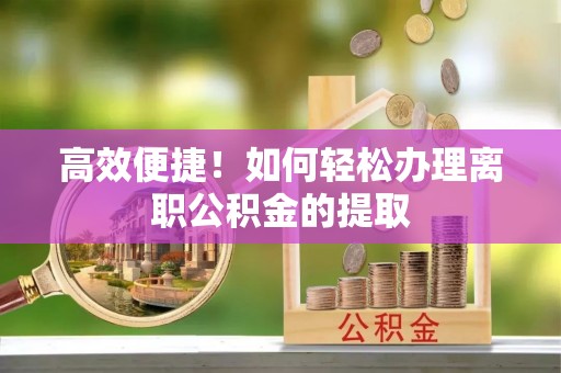 大城高效便捷！如何轻松办理离职公积金的提取
