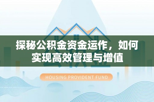 大城探秘公积金资金运作，如何实现高效管理与增值