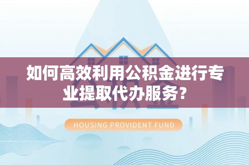 大城如何高效利用公积金进行专业提取代办服务？